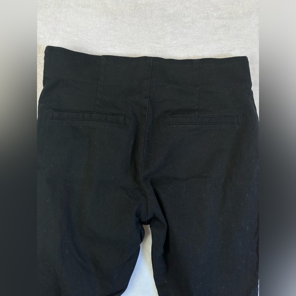 Black Pull On Ankle Pants High Waist Career Casual Stretch Size 12 - Picture 2 of 9